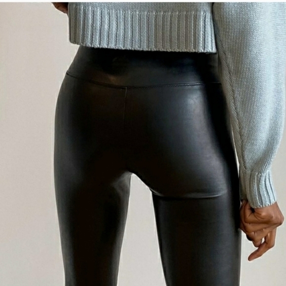 Aritzia Wilfred Free Daria Faux Leather Leggings High Waisted Rise Pants Size XS - Picture 4 of 9